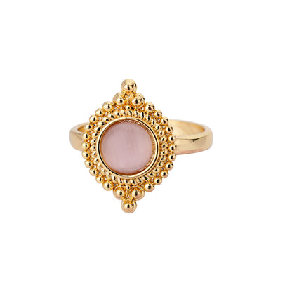 Oval Cat Eye Stone Geometric Ring