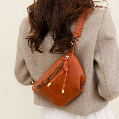 Oval Crossbody Bag with Zipper