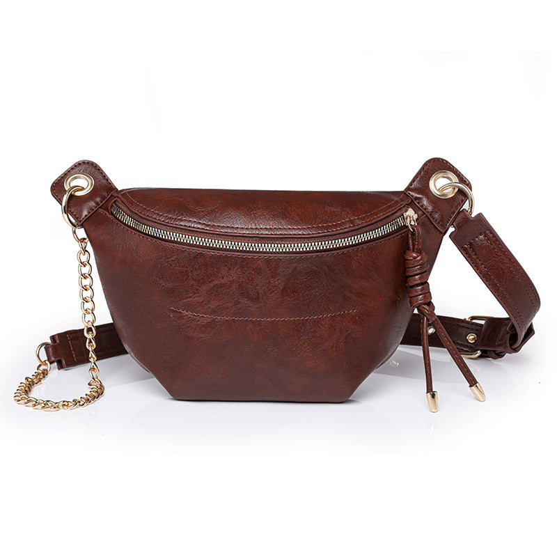 Oval Crossbody Bag with Zipper