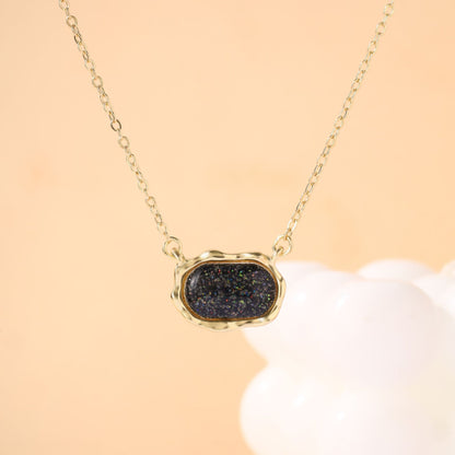 Oval Crystal Cluster Necklace