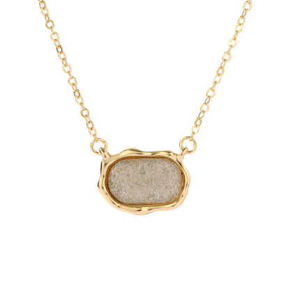 Oval Crystal Cluster Necklace