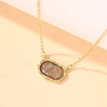 Oval Crystal Cluster Necklace
