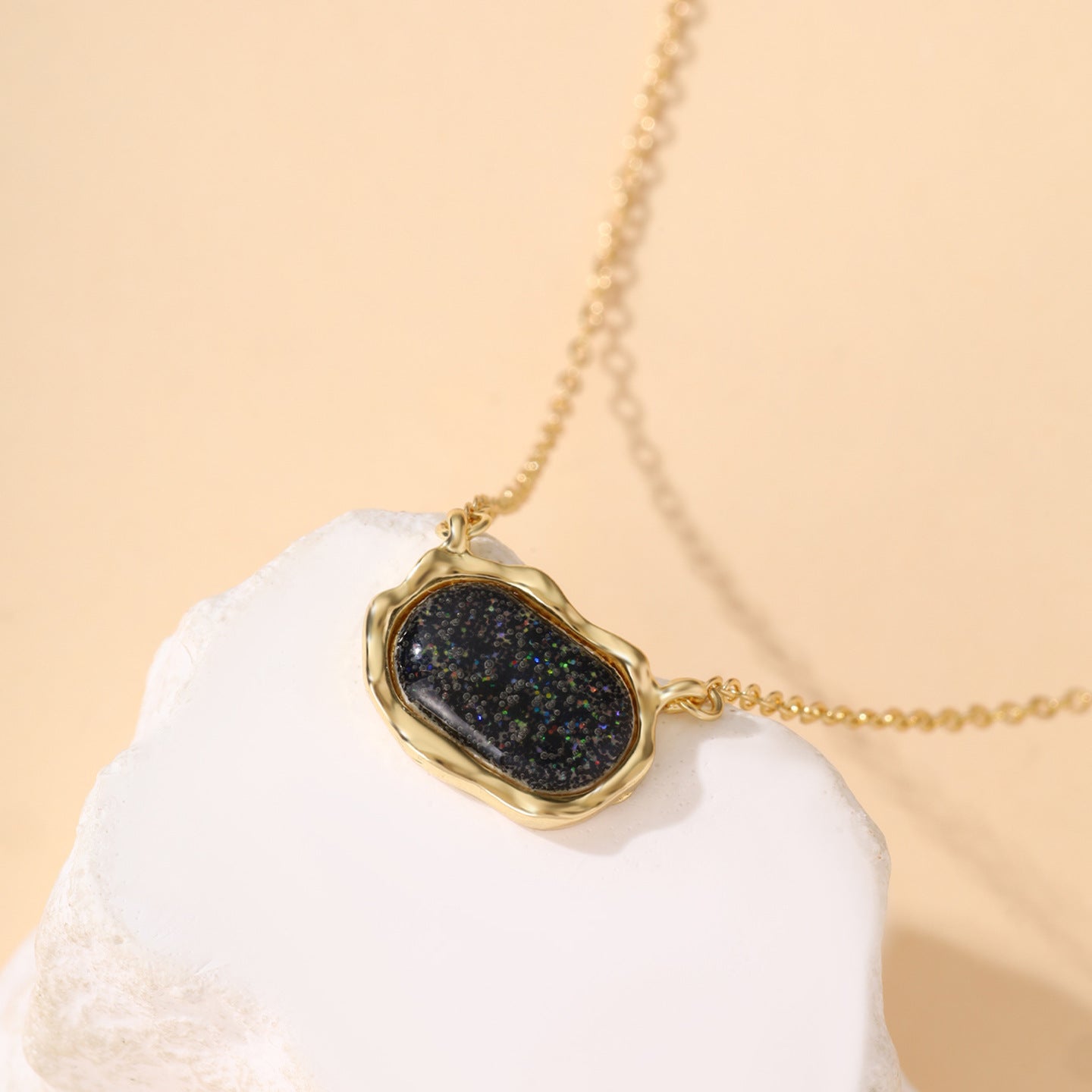 Oval Crystal Cluster Necklace