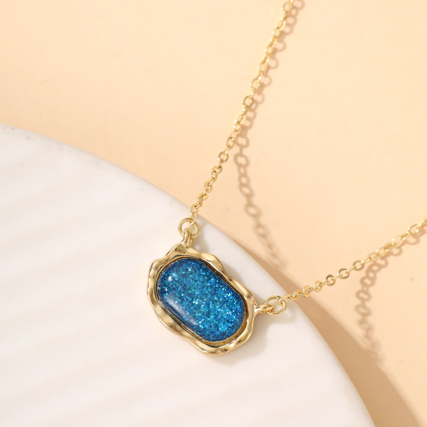 Oval Crystal Cluster Necklace