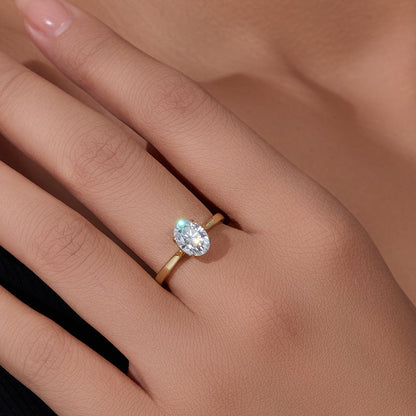 Oval Cubic Zirconia Sterling Silver Ring