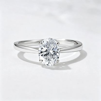 Oval Cubic Zirconia Sterling Silver Ring