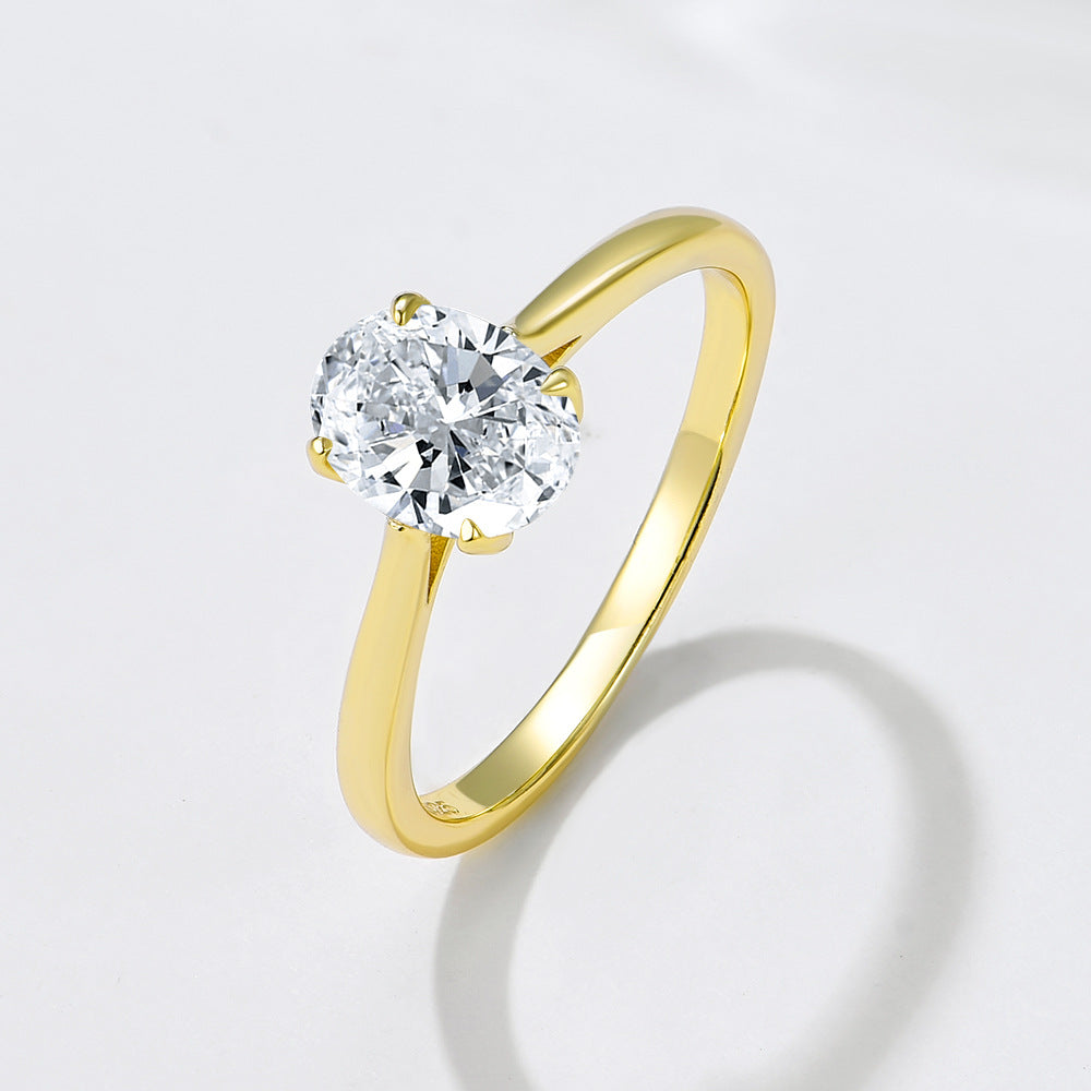Oval Cubic Zirconia Sterling Silver Ring