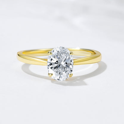Oval Cubic Zirconia Sterling Silver Ring