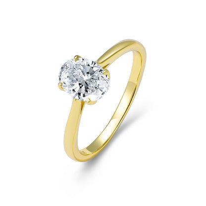 Oval Cubic Zirconia Sterling Silver Ring