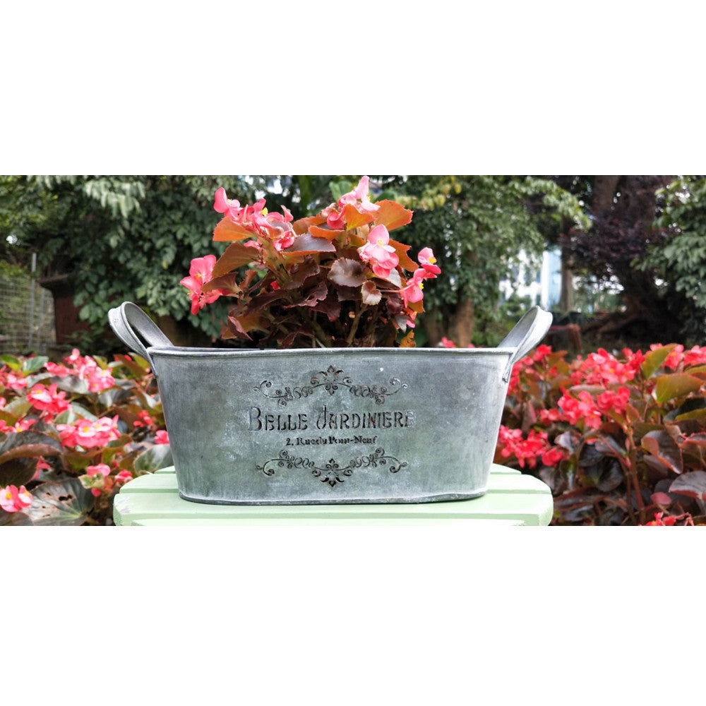 Oval English Letter Decorative Tin Bucket