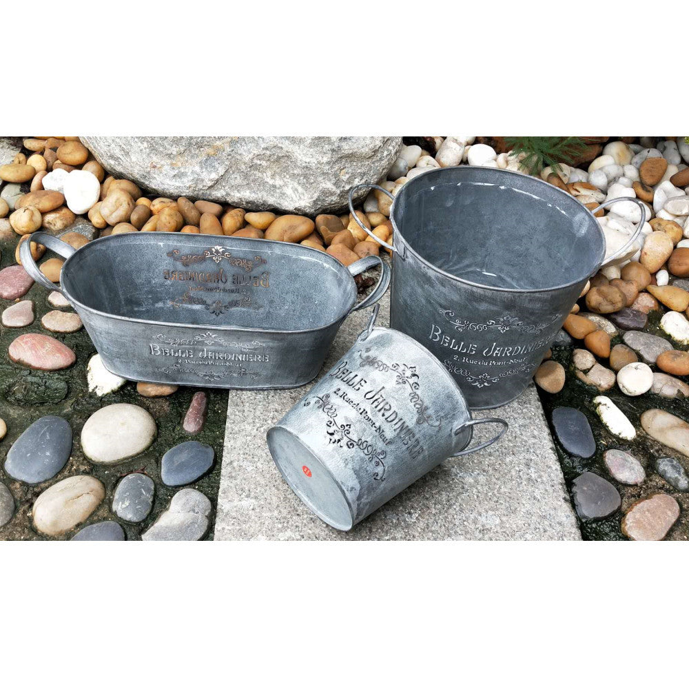 Oval English Letter Decorative Tin Bucket