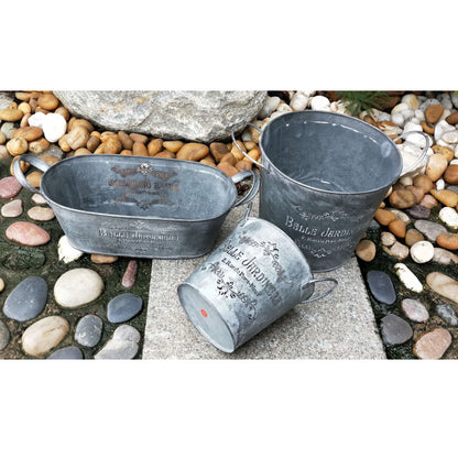Oval English Letter Decorative Tin Bucket