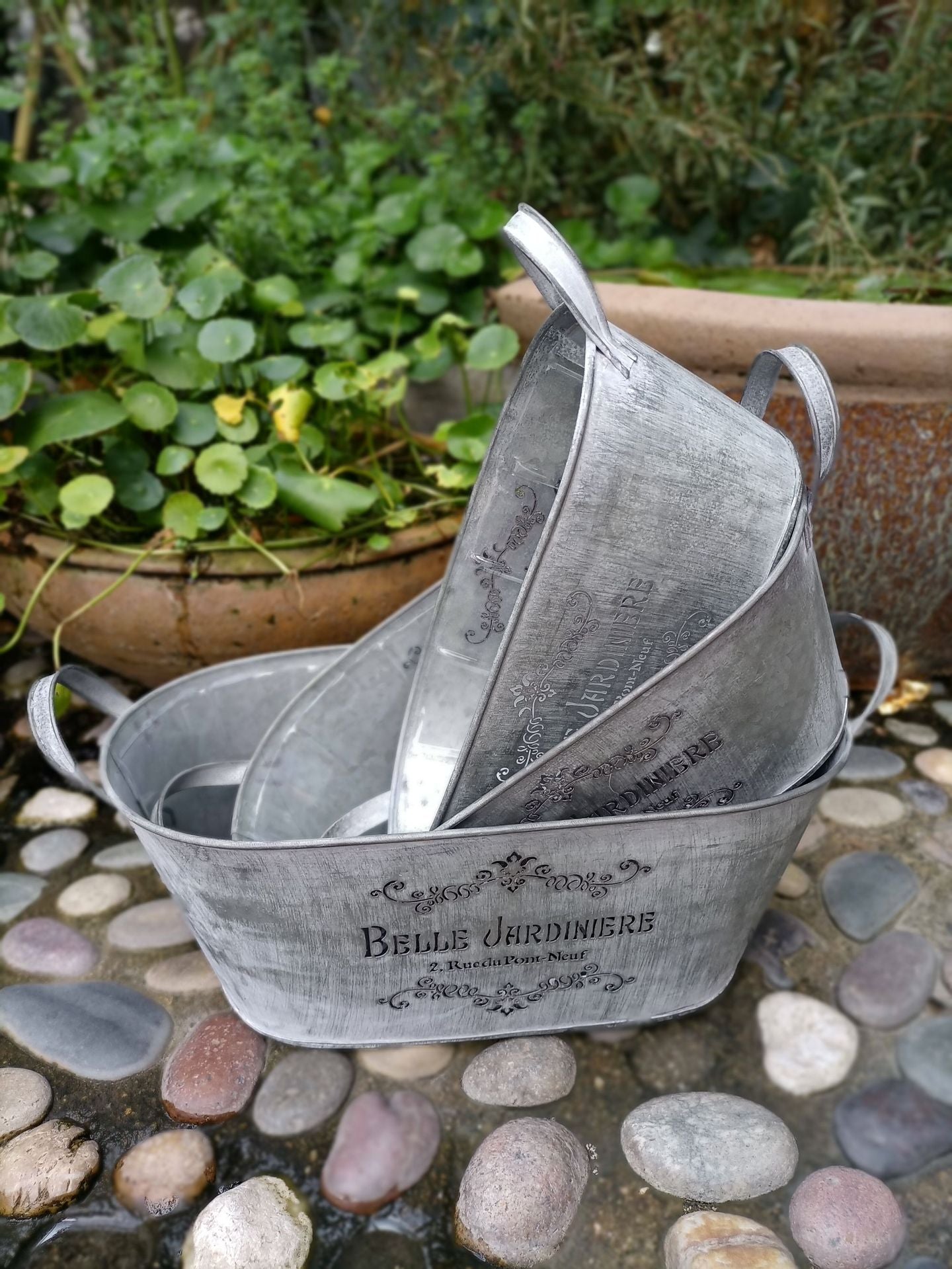 Oval English Letter Decorative Tin Bucket