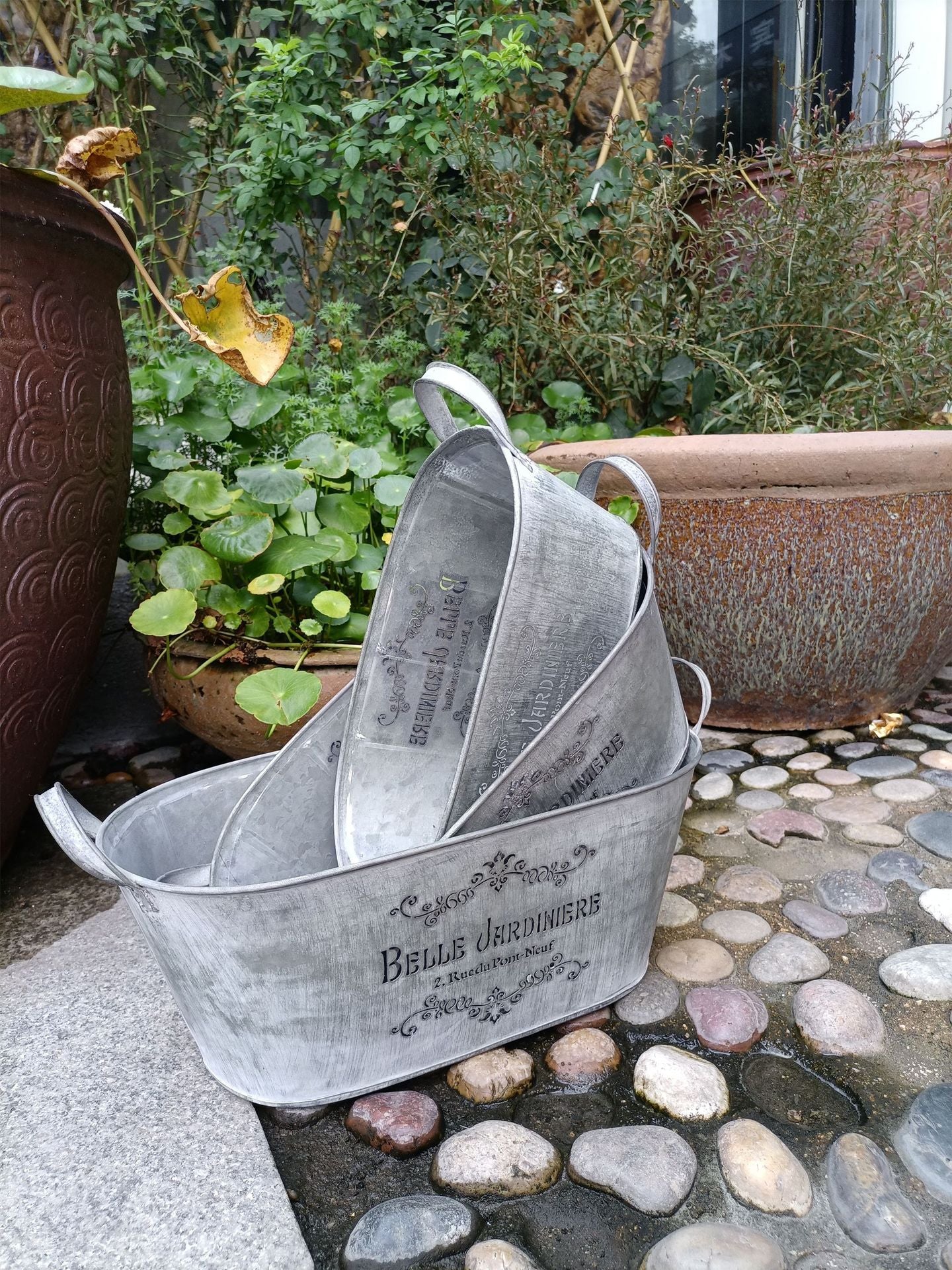 Oval English Letter Decorative Tin Bucket