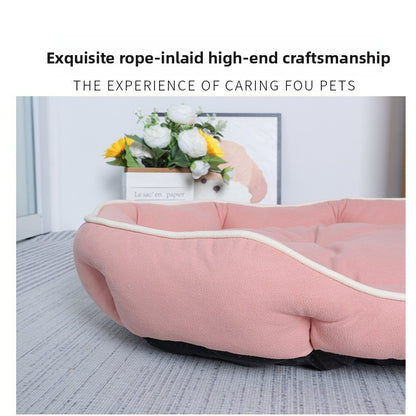 Oval Faux Suede Dog Bed