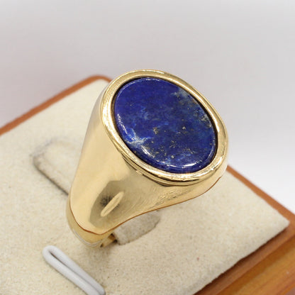Oval Gem Titanium Steel Ring
