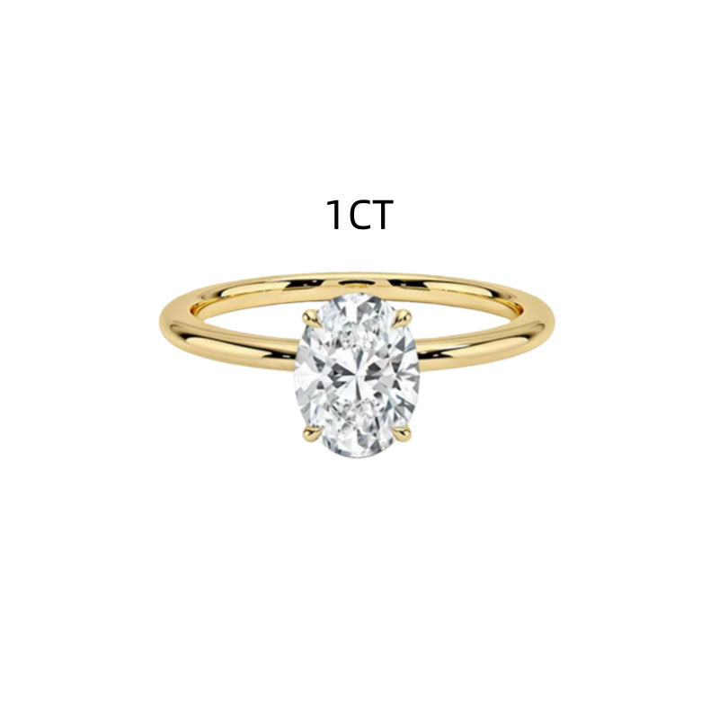 Oval Geometric Gold Plated Ring
