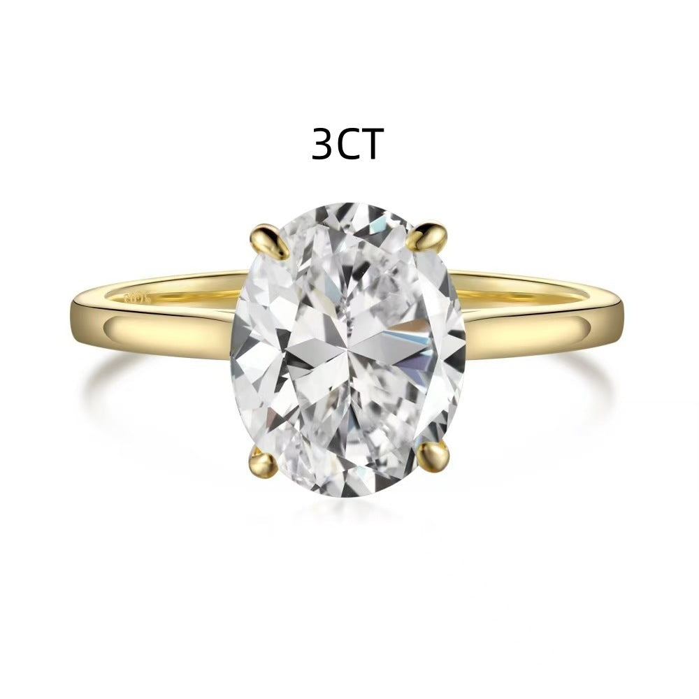 Oval Geometric Gold Plated Ring