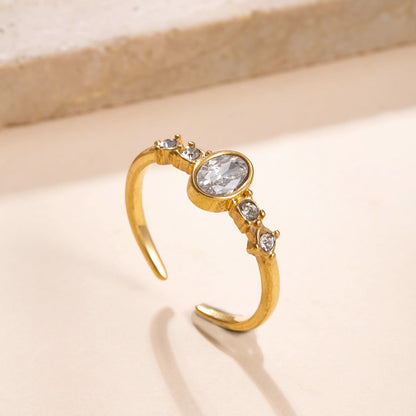 Oval Geometric Ring