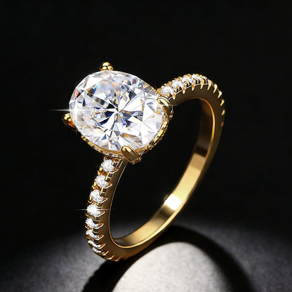 Oval Moissanite Ring Light Luxury Wedding Ring for Women