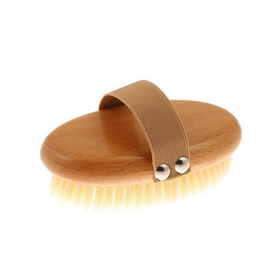 Oval Natural Wooden Body Brush with Boar Bristles