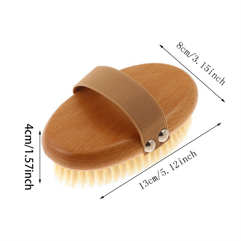 Oval Natural Wooden Body Brush with Boar Bristles