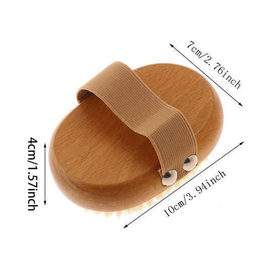 Oval Natural Wooden Body Brush with Boar Bristles
