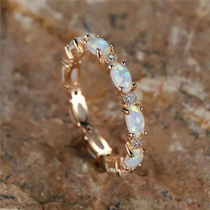 Oval Opal Micro-Paved Diamond Ring