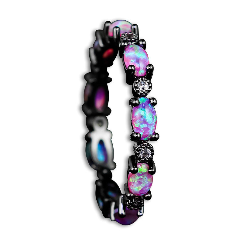 Oval Opal Micro-Paved Diamond Ring