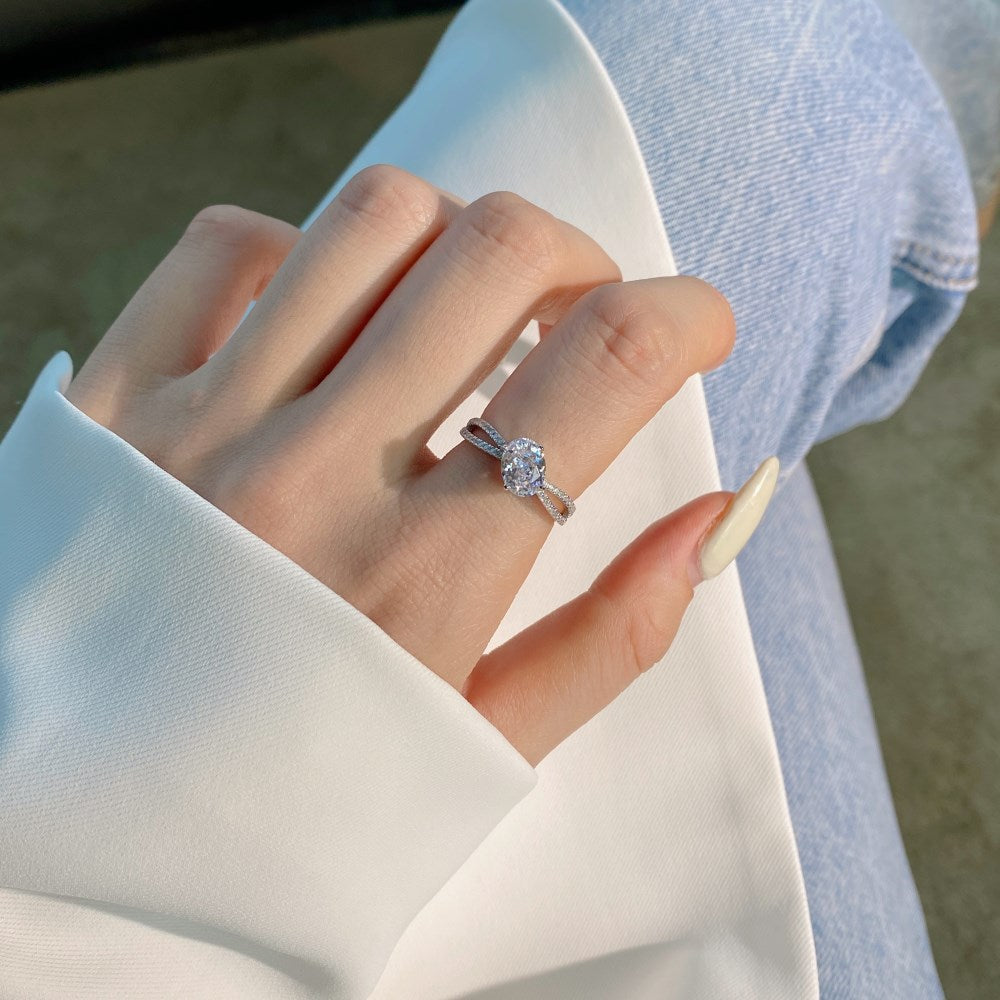 Oval Pink Zircon Sterling Silver Ring