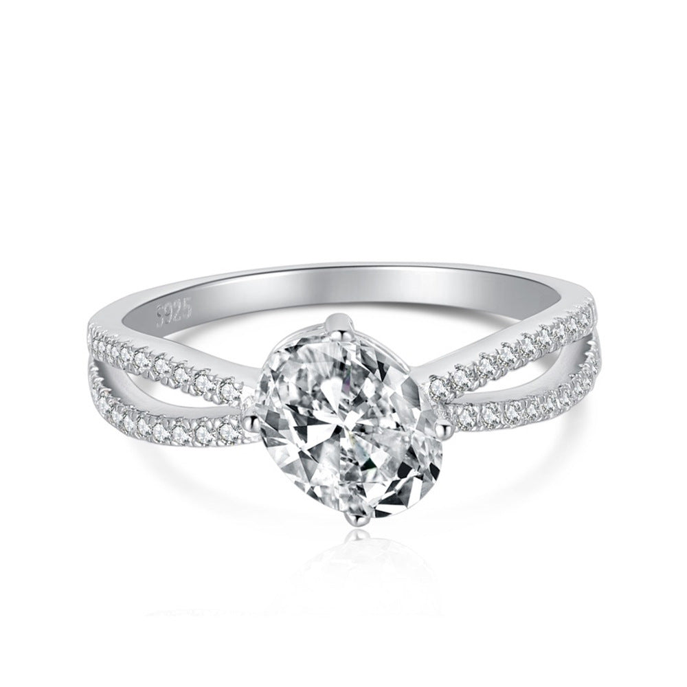 Oval Pink Zircon Sterling Silver Ring