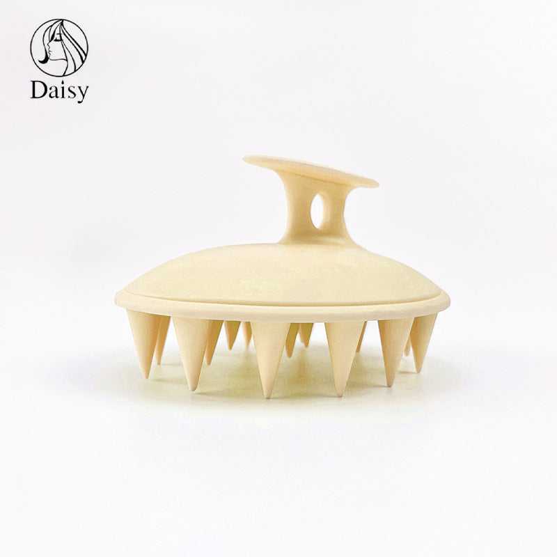 Oval silicone shampoo brush wet and dry head massage shampoo brush household scalp cleaning artifact shampoo brush