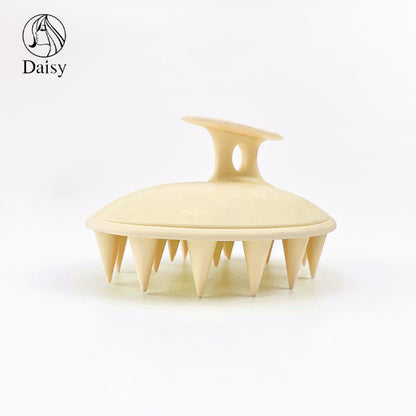 Oval silicone shampoo brush wet and dry head massage shampoo brush household scalp cleaning artifact shampoo brush