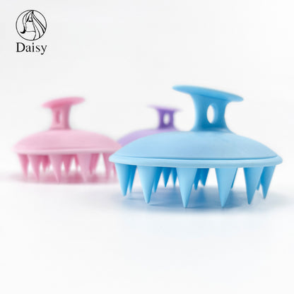 Oval silicone shampoo brush wet and dry head massage shampoo brush household scalp cleaning artifact shampoo brush