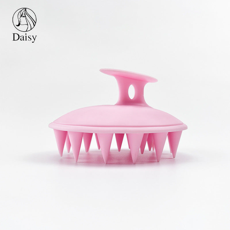 Oval silicone shampoo brush wet and dry head massage shampoo brush household scalp cleaning artifact shampoo brush
