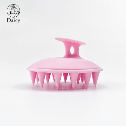 Oval silicone shampoo brush wet and dry head massage shampoo brush household scalp cleaning artifact shampoo brush