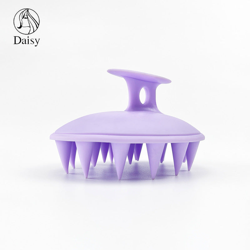 Oval silicone shampoo brush wet and dry head massage shampoo brush household scalp cleaning artifact shampoo brush