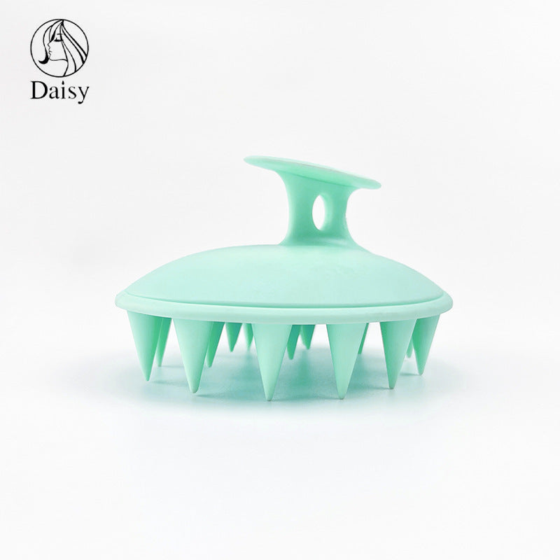 Oval silicone shampoo brush wet and dry head massage shampoo brush household scalp cleaning artifact shampoo brush