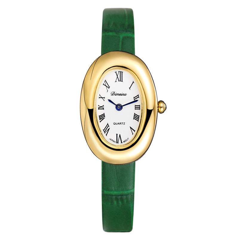 Oval Stainless Steel Quartz Watch
