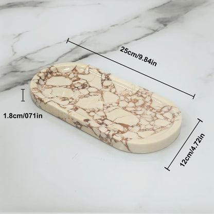 Oval Travertine Decorative Tray