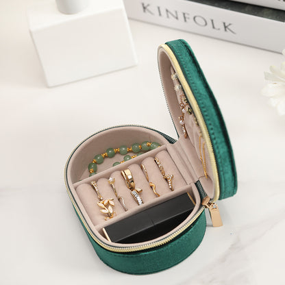 Oval Velvet Jewelry Storage Box