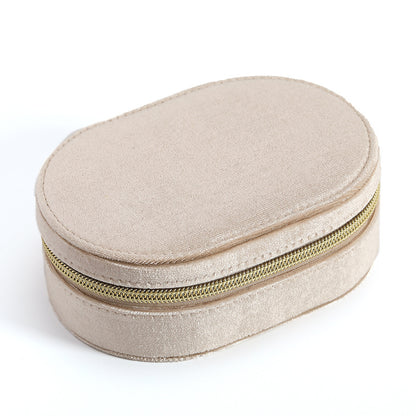 Oval Velvet Jewelry Storage Box