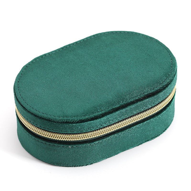 Oval Velvet Jewelry Storage Box