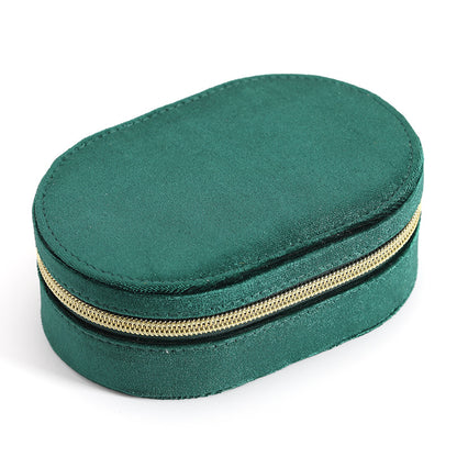 Oval Velvet Jewelry Storage Box