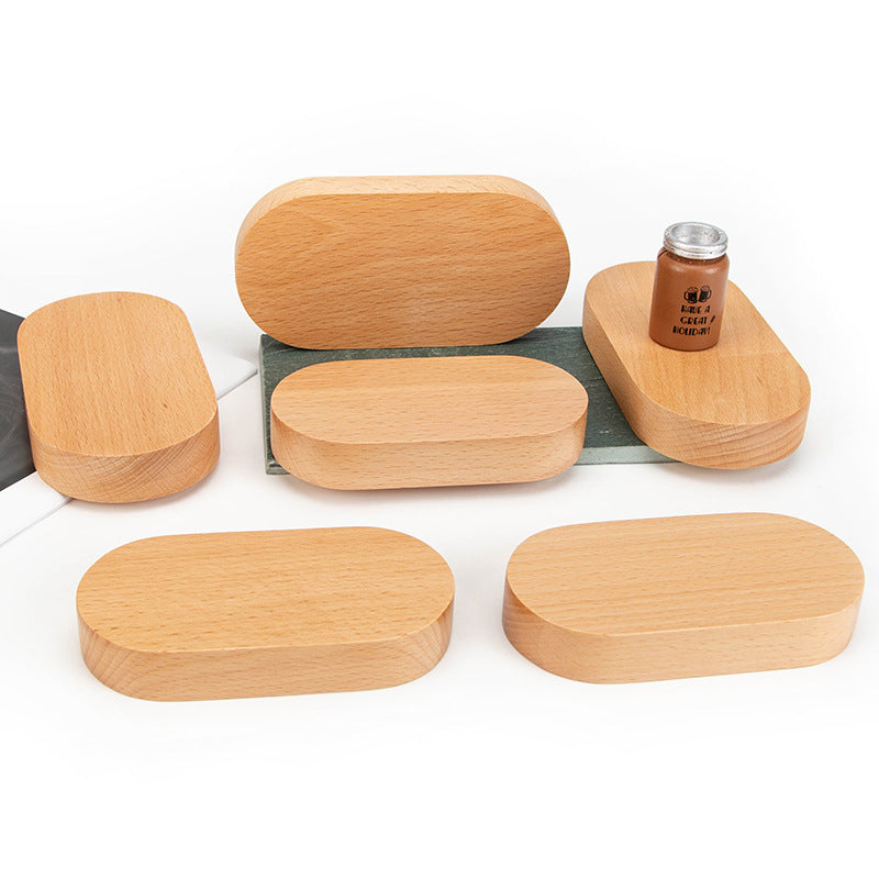 Oval walnut solid wood base