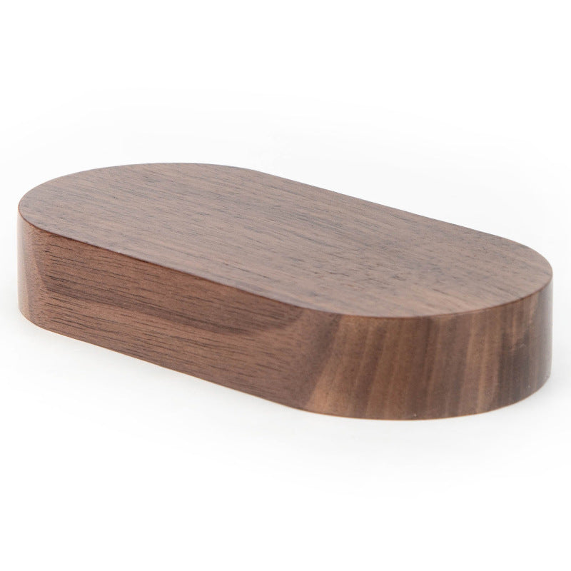 Oval walnut solid wood base