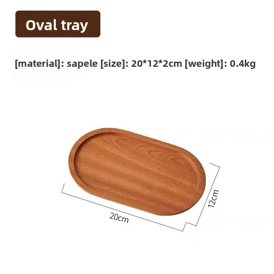 oval wooden tray solid wood rectangular plate