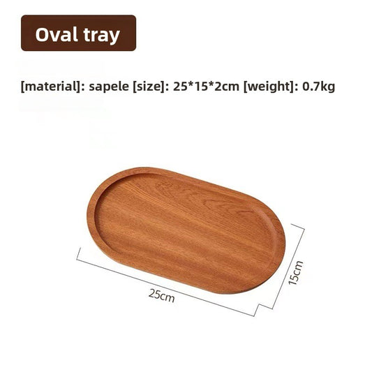 oval wooden tray solid wood rectangular plate