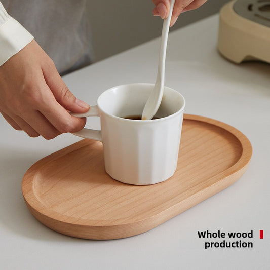oval wooden tray solid wood rectangular plate