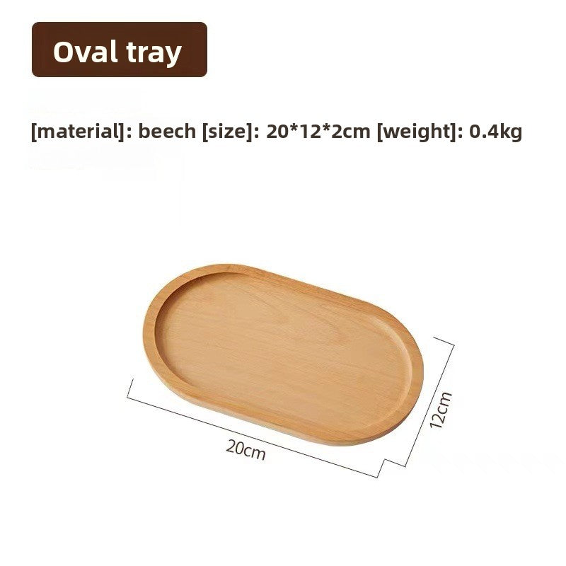 oval wooden tray solid wood rectangular plate